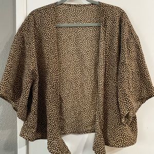 Tie front blouse/shawl